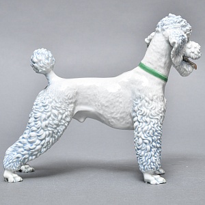 Коллекционная Фарфоровая статуэтка «Собака. ПУДЕЛЬ в зеленом ошейнике», ROSENTHAL Германия.