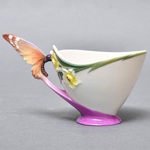 Авторский Фарфоровый Чайный сервиз «Бабочки и стрекозы» на 4 персоны, Franz Collection Тайвань.