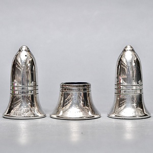 Винтажный Набор из 4х предметов - Набор для специй и горчичница на подносе, SHEFFIELD Англия.