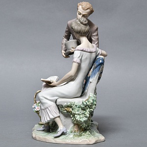 Большая Фарфоровая статуэтка «Давай поженимся или Предложение», Lladro Испания, 1987 - 1994 годы. 