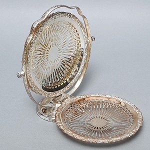 Металлическая Конфетница - Фруктовница «Этажерка» Silverplate, Sheffield Англия, 60-е гг.