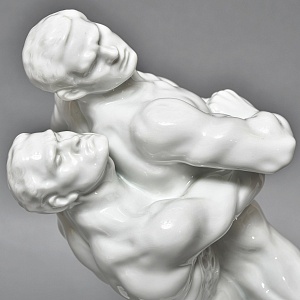 Редкость! Большая Фарфоровая статуэтка «Cпортсмены. БОРЦЫ», HEREND Венгрия, середина ХХ века.