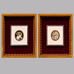 Декоративная Пара - Картина - Панно - Медальон «Дама и Офицер», Германия. 