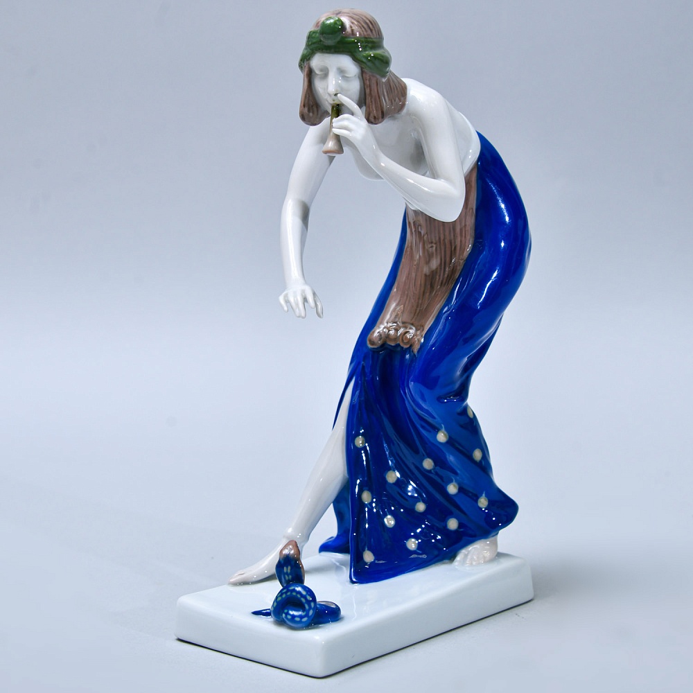 Редкость! Антикварная Фарфоровая статуэтка «Заклинательница змей», ROSENTHAL Германия -1919 год.