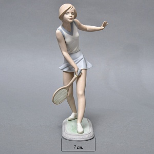 Парные Фарфоровые статуэтки «Теннисистка и Теннисист», Lladro Испания, 1982 - 1987 годы. 