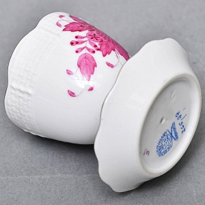 Набор для завтрака - три Пашотницы и Солонка «APPONYI PURPUR», Фарфор HEREND Венгрия. 