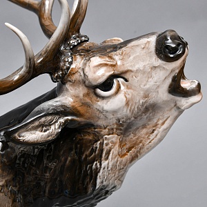 Большая Фарфоровая статуэтка «Благородный ОЛЕНЬ», ROSENTHAL Германия, середина ХХ века. 