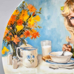 Коллекционная Фарфоровая Тарелка «День девочки Бекки. Завтрак», RECO США - 1986 год. 