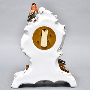 Каминные Кварцевые Часы «Певчие Птицы», фарфор Unterweissbach, Германия 80-е годы ХХ века.