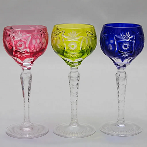 Набор 6-ть Водочных Рюмок «Виноград» Цветной Хрусталь, NACHTMANN Германия, 60-е гг.