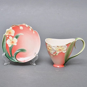 Авторский Фарфоровый Чайный сервиз «Бабочки и стрекозы» на 4 персоны, Franz Collection Тайвань.