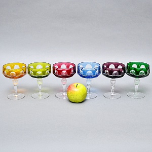 Набор Креманок из Цветного Хрусталя серия «ANTIKA», NACHTMANN Германия, 70 -е годы.