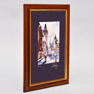 Авторская Коллекционная Картина - Рисунок «Старый Город - Прага», Чехия конец ХХ века.