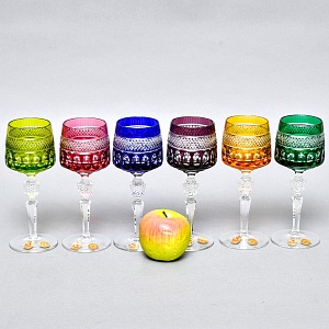 Хрустальные Бокалы для вина 6 -ть штук серия «BRISTOL», NACHTMANN Германия, 70 -е годы ХХ века.