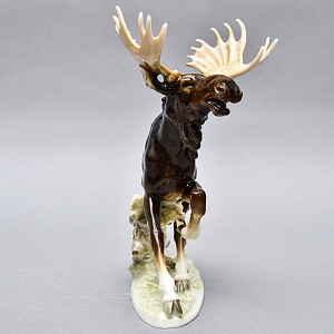 Коллекционная Фарфоровая статуэтка «Охота. Бегущий лось», Hutschenreuther Германия.