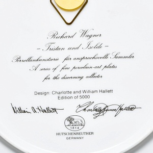 Тарелка - Блюдо «Оперы Рихарда Вагнера. Тристан и Изольда», Фарфор Hutschenreuther Германия. 