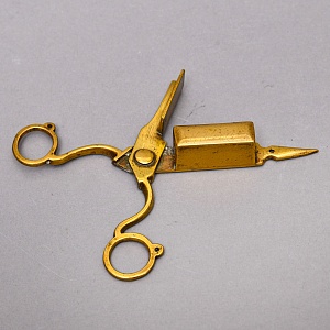 Старинные Латунные Ножницы для удаления огарков на свечах, Франция конец XIX века.