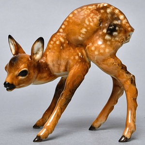 Коллекционная Фарфоровая статуэтка «Пятнистый Олененок», Hutschenreuther Германия, 50-е гг.