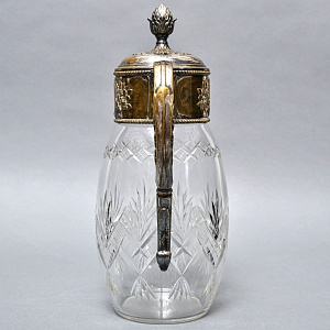 Старинный Антикварный Хрустальный Графин - Кувшин на 4 литра. Silverplate, Германия начало ХХ века.