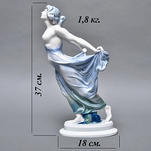 Антикварная Фарфоровая статуэтка Арт Деко «Невеста ветра», Rosenthal Германия, 1912 - 1914 годы. 