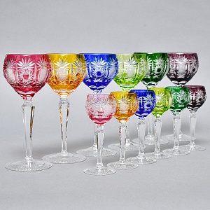 Набор Бокалы + Рюмки серия «PARIS» Хрусталь, JOSKA BODENMAIS Германия, 60 -е годы ХХ века.