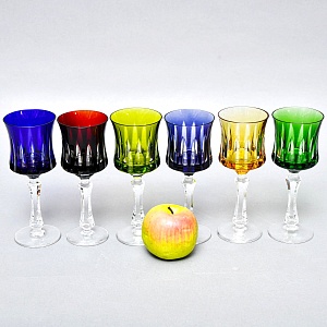 Бокалы для Вина Цветной Хрусталь DOROTHEENHUTTE Германия -70 гг. 