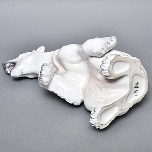 РЕДКОСТЬ! Большая Фарфоровая статуэтка «Белый медведь», Dahl-Jensen Дания, середина ХХ века.