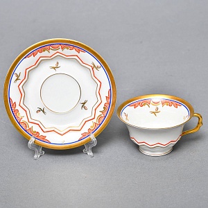 Антикварная Фарфоровая Кофейная пара в стиле Шинуазри, ROSENTHAL Германия, 1891 - 1906 годы. 