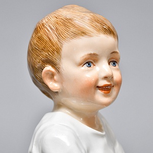 Коллекционная Фарфоровая статуэтка «Дети Хеншеля. Ребёнок с палочкой и барабаном», Meissen Германия.