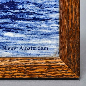 Фарфоровое Панно - Картина «Корабль Nieuw Amsterdam», De Leidsche Fles, Голландия середина ХХ века.