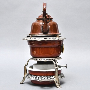 Редкость! Старинная Керосиновая Горелка - Плитка - Керогаз с Чайником, GEORG HALLER Германия -30 гг.