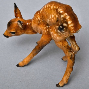 Коллекционная Фарфоровая статуэтка «Пятнистый Олененок», Hutschenreuther Германия, 50-е гг.