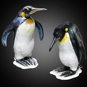 Авторские Парные Фарфоровые статуэтки «Королевские Пингвины», Rosenthal Германия - 1939 год.  