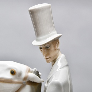 Коллекционная Фарфоровая статуэтка «Всадник», Lladro / Лядро Испания, 1969 - 1985 годы.