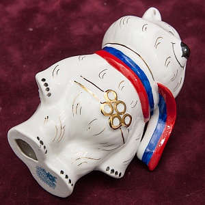 Фарфоровая статуэтка «Олимпийский Мишка в Сочи», «Красный фарфорист» Чудово, Россия -2012 год. 