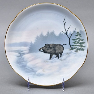 Столовый Фарфоровый сервиз «Охота» на 12 персон, Kaestner Saxonia Германия, первая половина ХХ века.