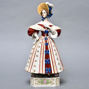 Коллекционная статуэтка «Модница в шляпке», Фарфор, SITZENDORF Германия, первая половина ХХ века.