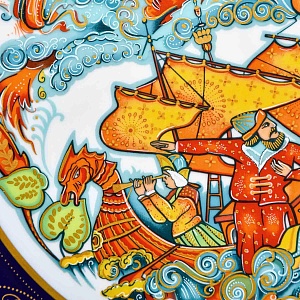 Коллекционное Блюдо - Тарелка «Мифы, сказания. Сквозь бурю» Фарфор Hutschenreuther Германия.