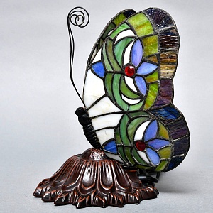 Электрическая Лампа - Светильник - Ночник «Бабочка Тиффани» Ар-Нуво, США конец ХХ века.. 
