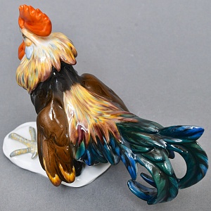 Коллекционная Фарфоровая статуэтка «Бойцовый Петух», ROSENTHAL Германия, середина ХХ века. 