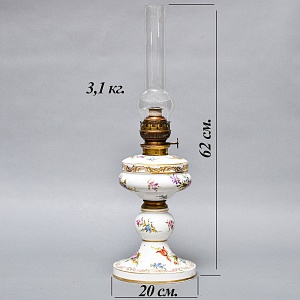 Старинная Керосиновая Фарфоровая Лампа MATADOR Ludwigsburg Германия, начало ХХ века.