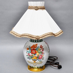 Настольная Электрическая Лампа - Светильник «Цветущий Сад» Фарфор Kaiser, Германия 80 -е годы ХХ века. 