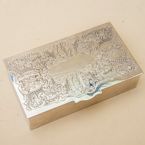 Винтажная Настольная Сигаретница - Портсигар, Металл Silverplate, SHEFFIELD Англия середина ХХ века.