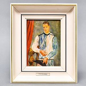 Картина - Портрет - Миниатюра «АРЛЕКИН», Металл, Эмаль Италия, вторая половина ХХ века.