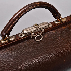 Старинная Дорожная Сумка - Саквояж, кожа, Западная Германия начало ХХ века.