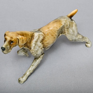 Коллекционная Фарфоровая статуэтка «Собака ПОЙНТЕР», Hutschenreuther Германия, середина ХХ века.