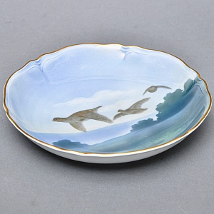 Столовый Фарфоровый сервиз «Охота» на 12 персон, Kaestner Saxonia Германия, первая половина ХХ века.