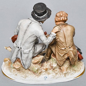 Коллекционная Фарфоровая статуэтка «Уличные Музыканты», SITZENDORF Германия. 