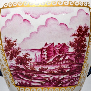 Коллекционные Парные Фарфоровые Вазы в стиле Ампир, Giulia Mangani Италия, середина ХХ века. 