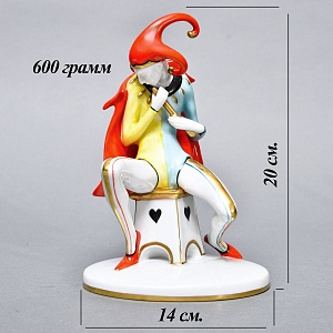 Редкая! Коллекционная Фарфоровая статуэтка «Придворный шут», GOEBEL Германия - 1986 год. 